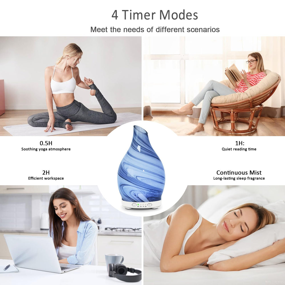 Diffuser with 4 timer settings and auto shut-off