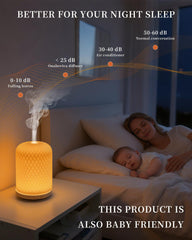 Warm ambient LED light on diffuser in night setting