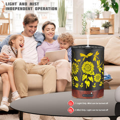 7 color LED light modes on essential oils diffuser