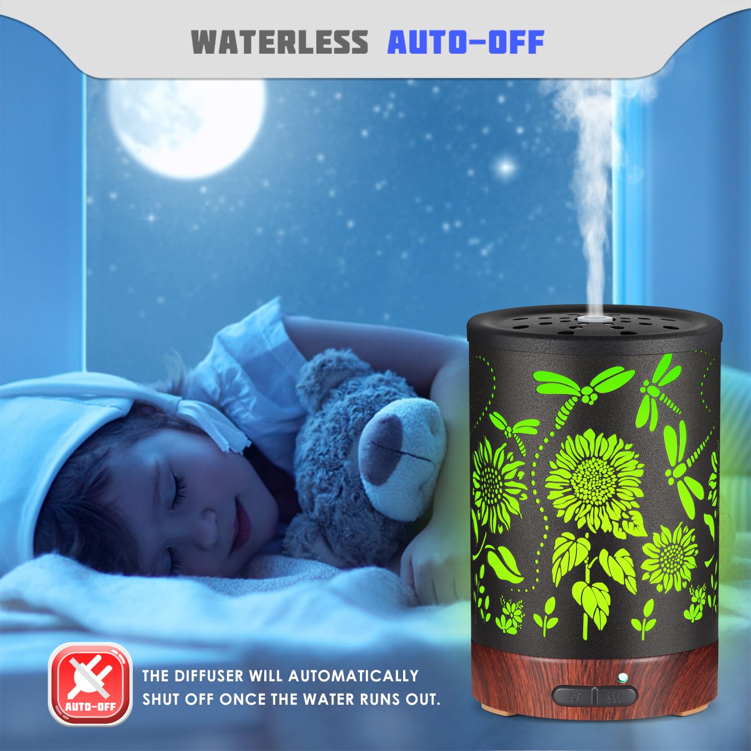 Quiet ultrasonic aroma diffuser ideal for home office