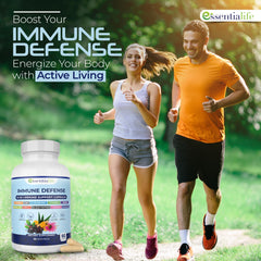 Healthy lifestyle concept with immune health icons