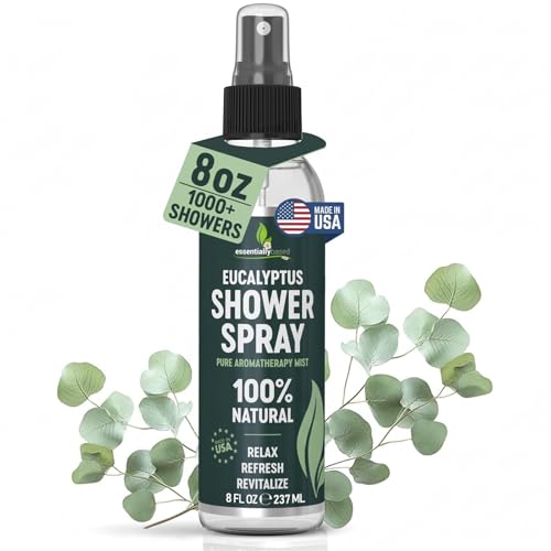 8oz bottle of EssentiallyBased Pure Eucalyptus Shower Spray
