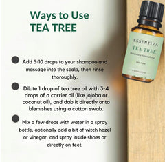 Essentiva Tea Tree Oil diffuser use introduces a subtle, cleansing scent.