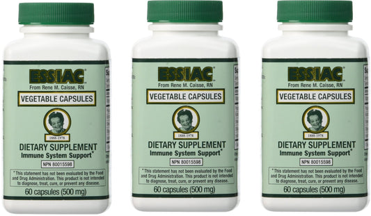 Essiac Vegetable Caps 180 capsules - original Canadian herbal formula (pack of 3)