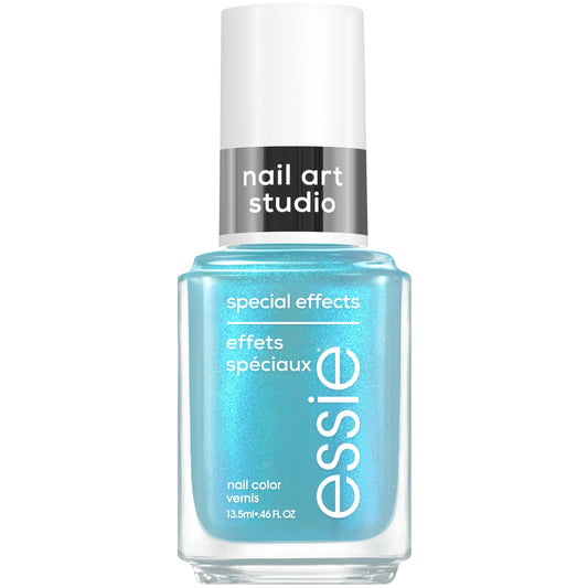 Essie Bikini Snapped special-effects bottle close-up shows blue shimmer
