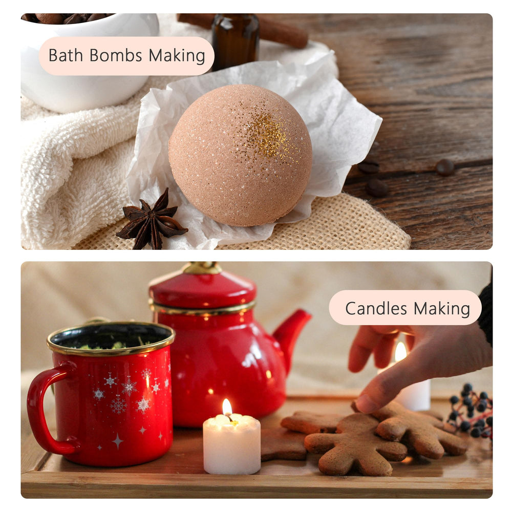 ESSLUX oil mixed into melted wax for candle making, ensuring steady scent throw benefit