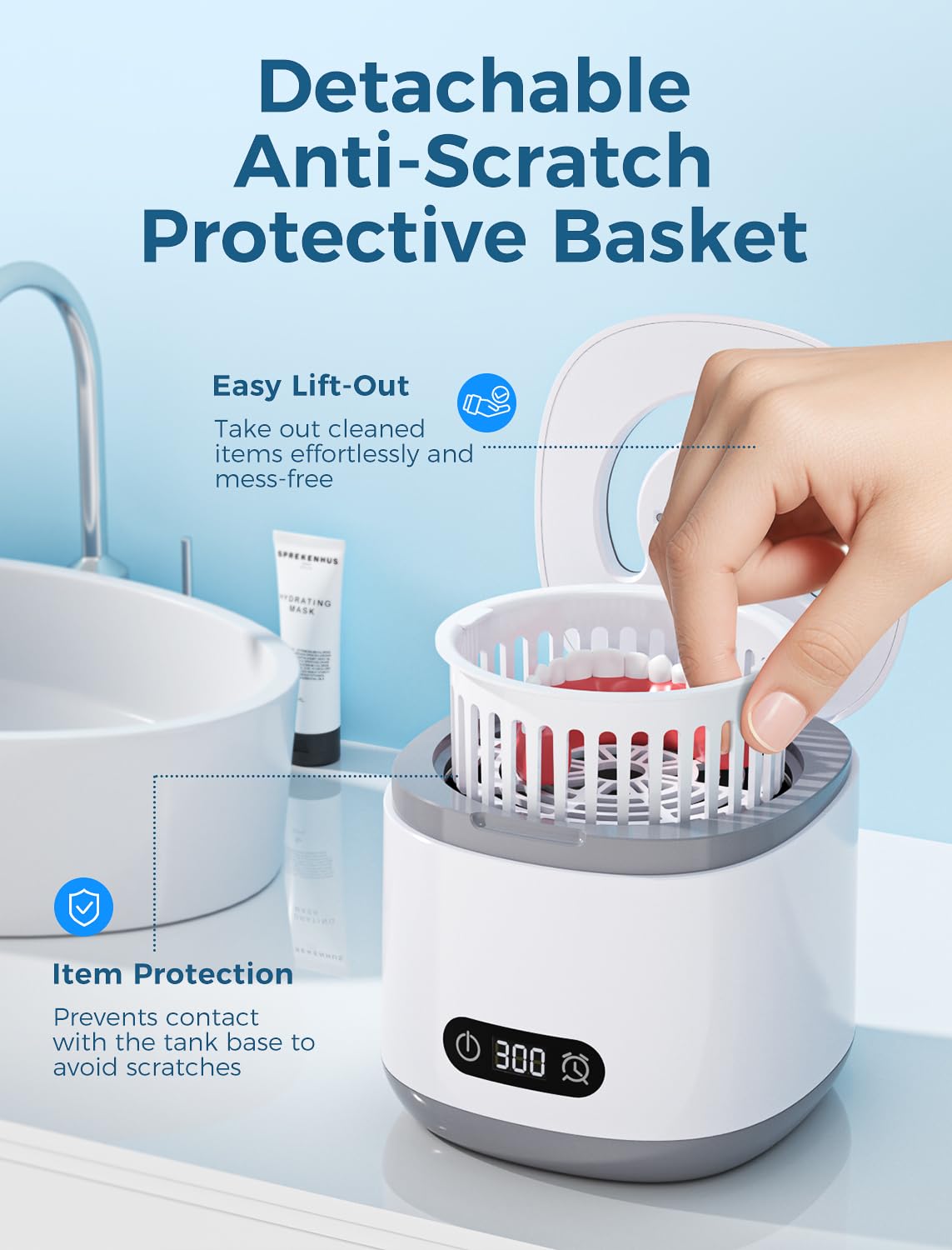Dental-grade ultrasonic cleaning technology graphic