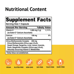 Close-up of Ester-C 24-hour immune support claim with Citrus Bioflavonoids
