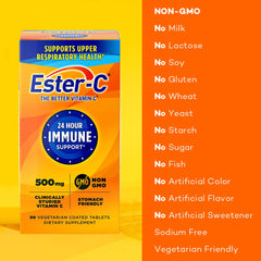 Non-GMO, gluten-free Ester-C Vitamin C tablets