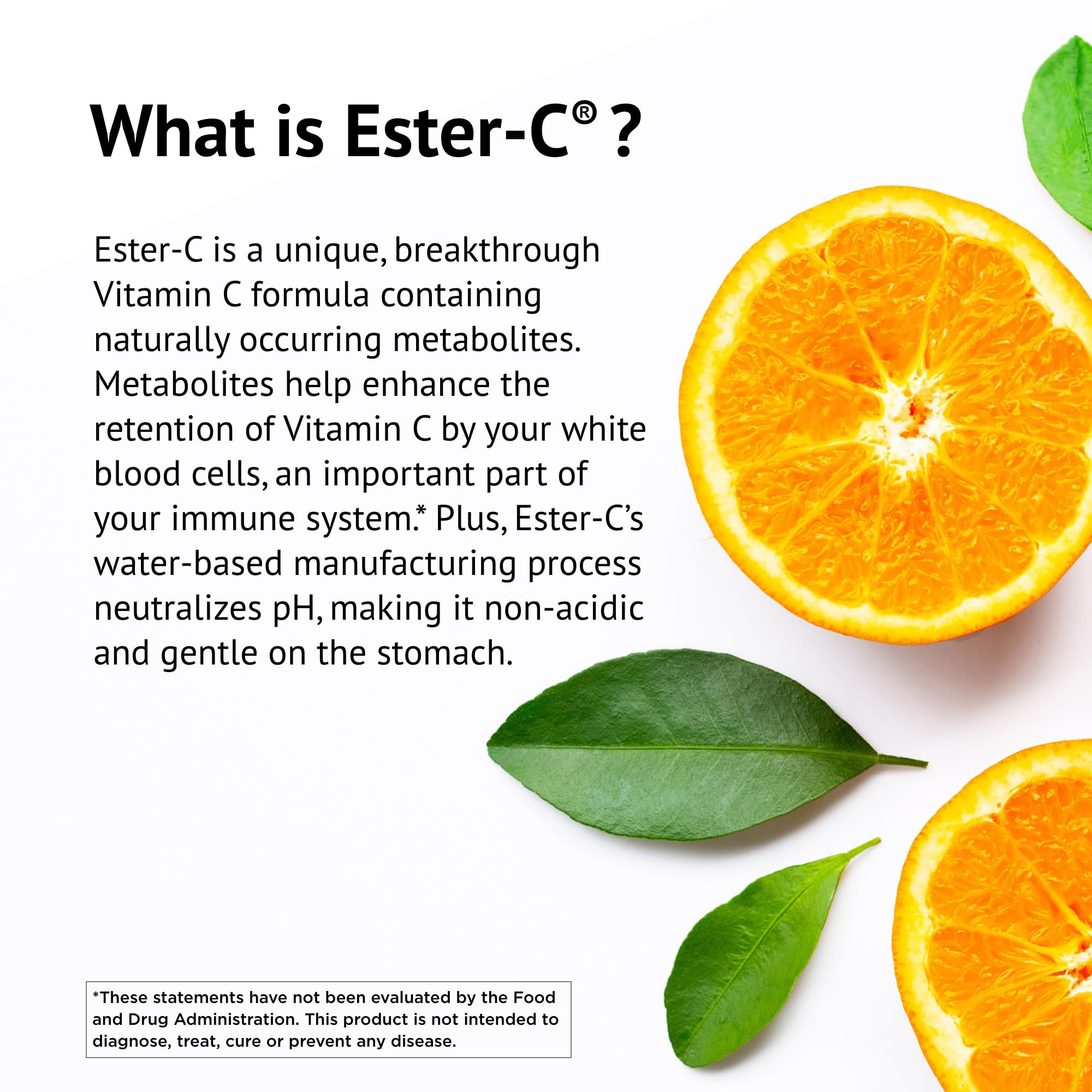 Close-up of Ester-C bottle showcasing 120 capsules
