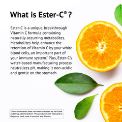 Non-GMO, gluten-free Ester-C 1000 mg with Citrus Bioflavonoids label showing 270 servings