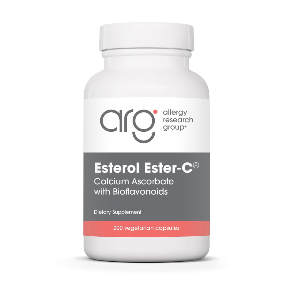 Bottle of Esterol Ester-C 1350mg Vitamin C supplement by Allergy Research Group