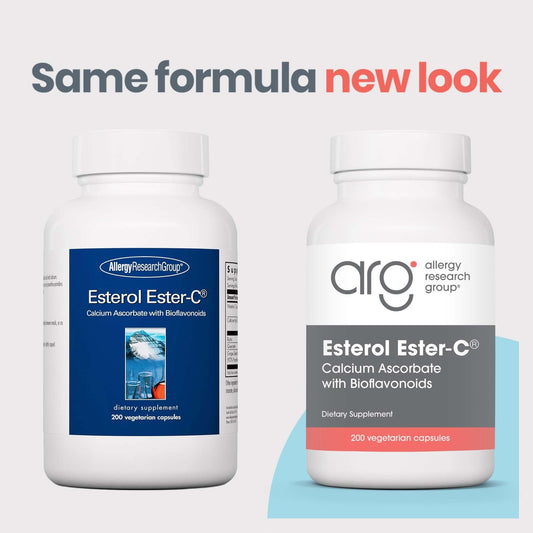 Close-up of Ester-C Calcium Ascorbate capsules used in Esterol