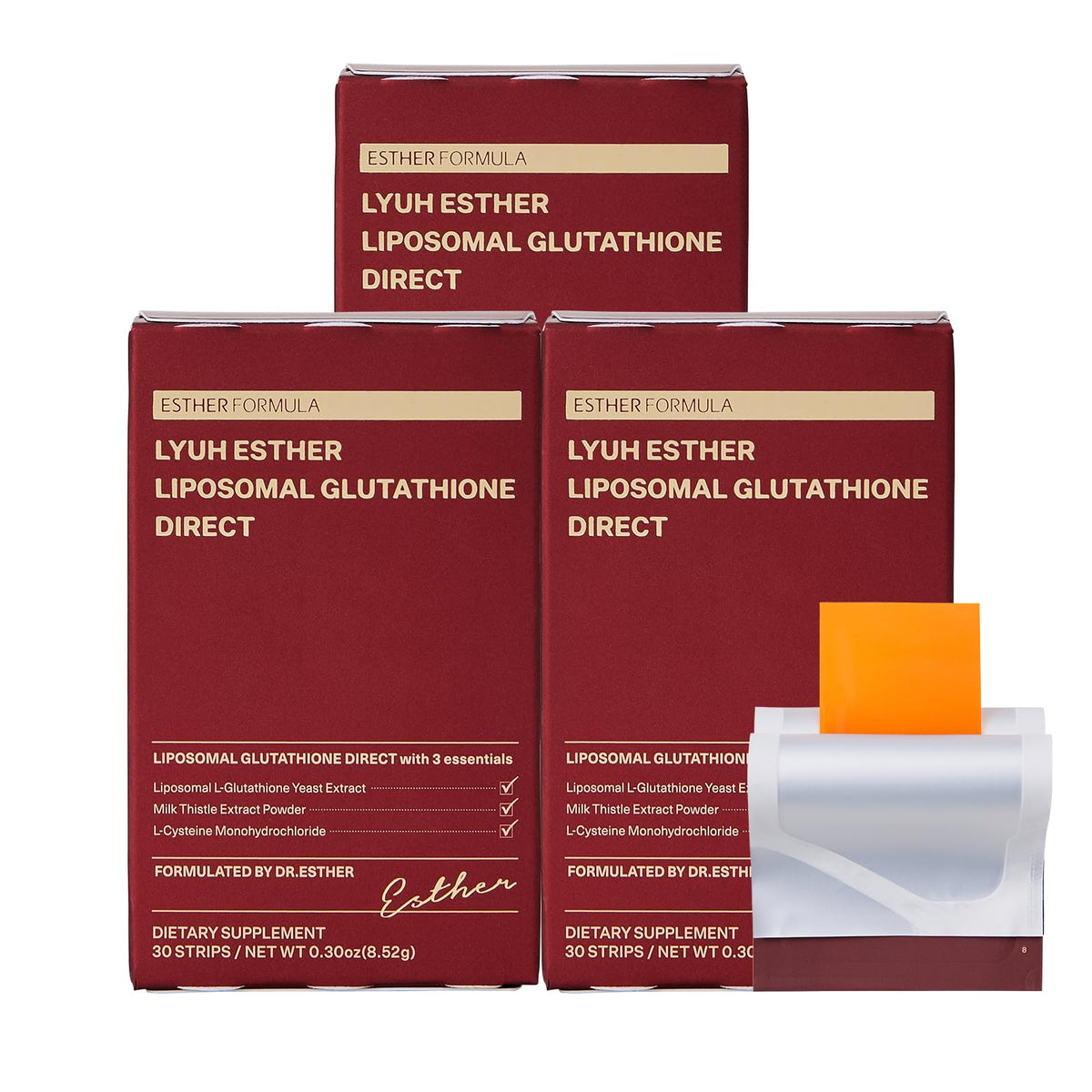 Esther Formula Liposomal Glutathione Strips packaging
