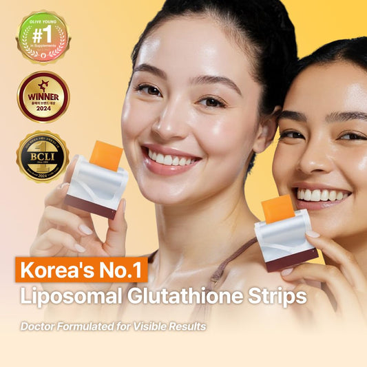 Close-up of Liposomal Glutathione Strips on tongue