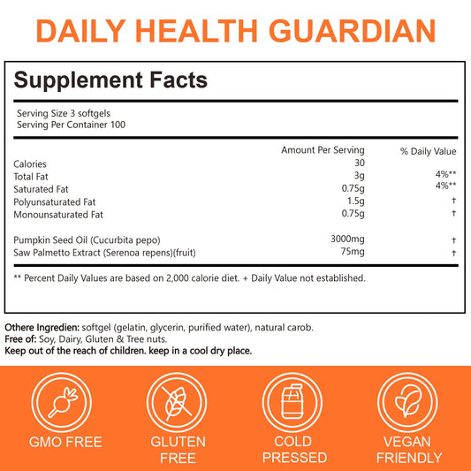 ESTHFGPSV pumpkin seed oil softgels packaging layout.