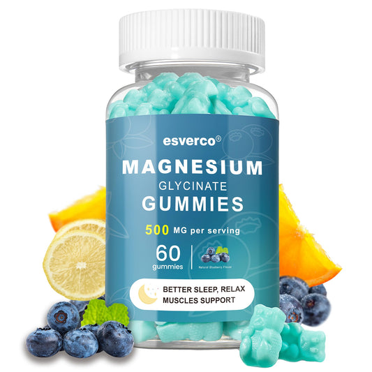 Esverco Magnesium Glycinate Gummies bottle with 60 gummies (hero image)