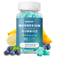 Esverco Magnesium Glycinate Gummies bottle with 60 gummies (hero image)