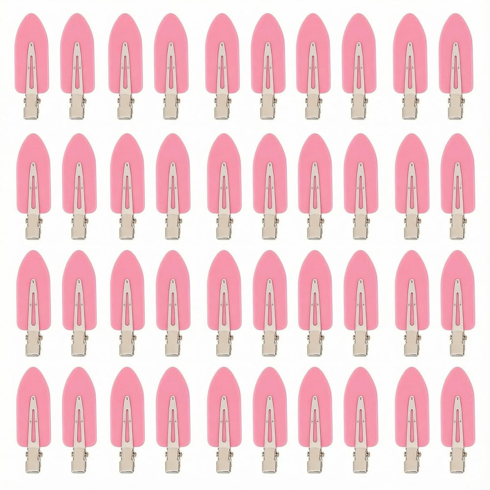 Eswala no-crease clip pink, smooth hold for makeup and bangs.