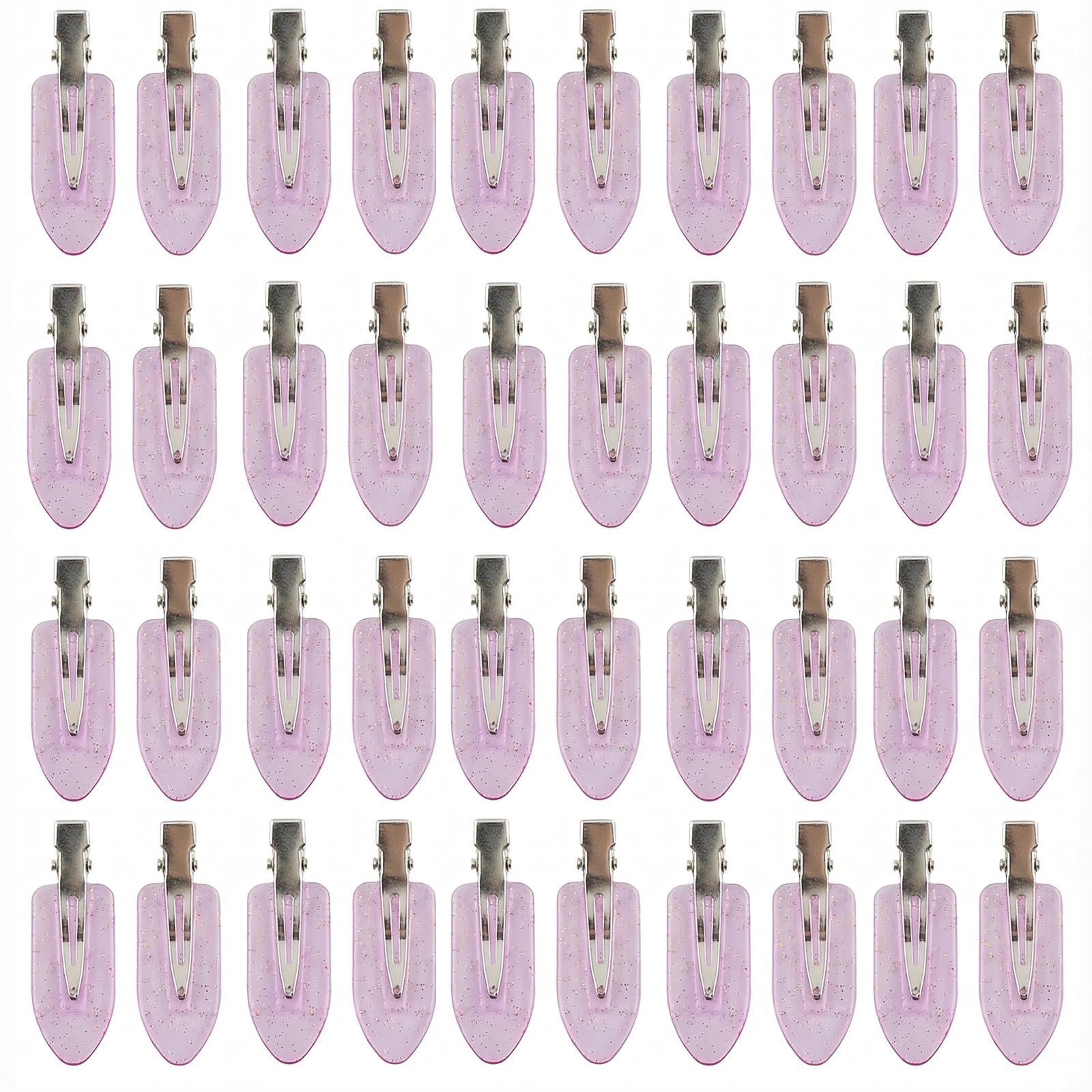 Eswala no-crease hair clip bulk in translucent purple for makeup-ready styling.
