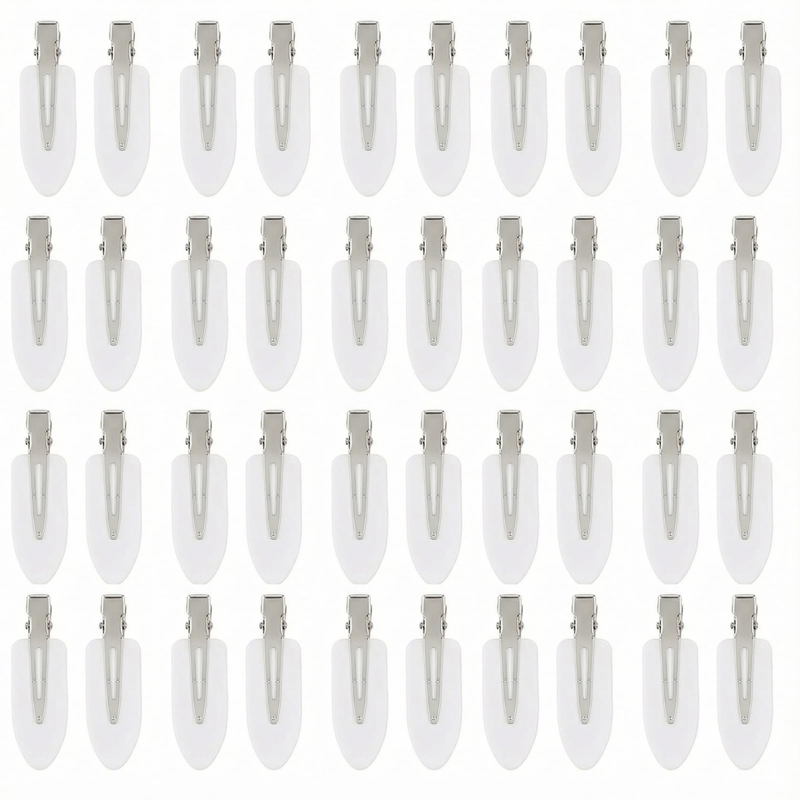 Eswala no-crease hair clip in white multicolor for makeup application and bangs.