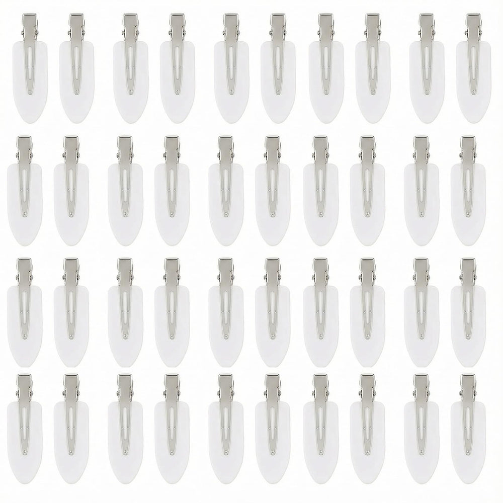 Eswala no-crease hair clip in white multicolor for makeup application and bangs.