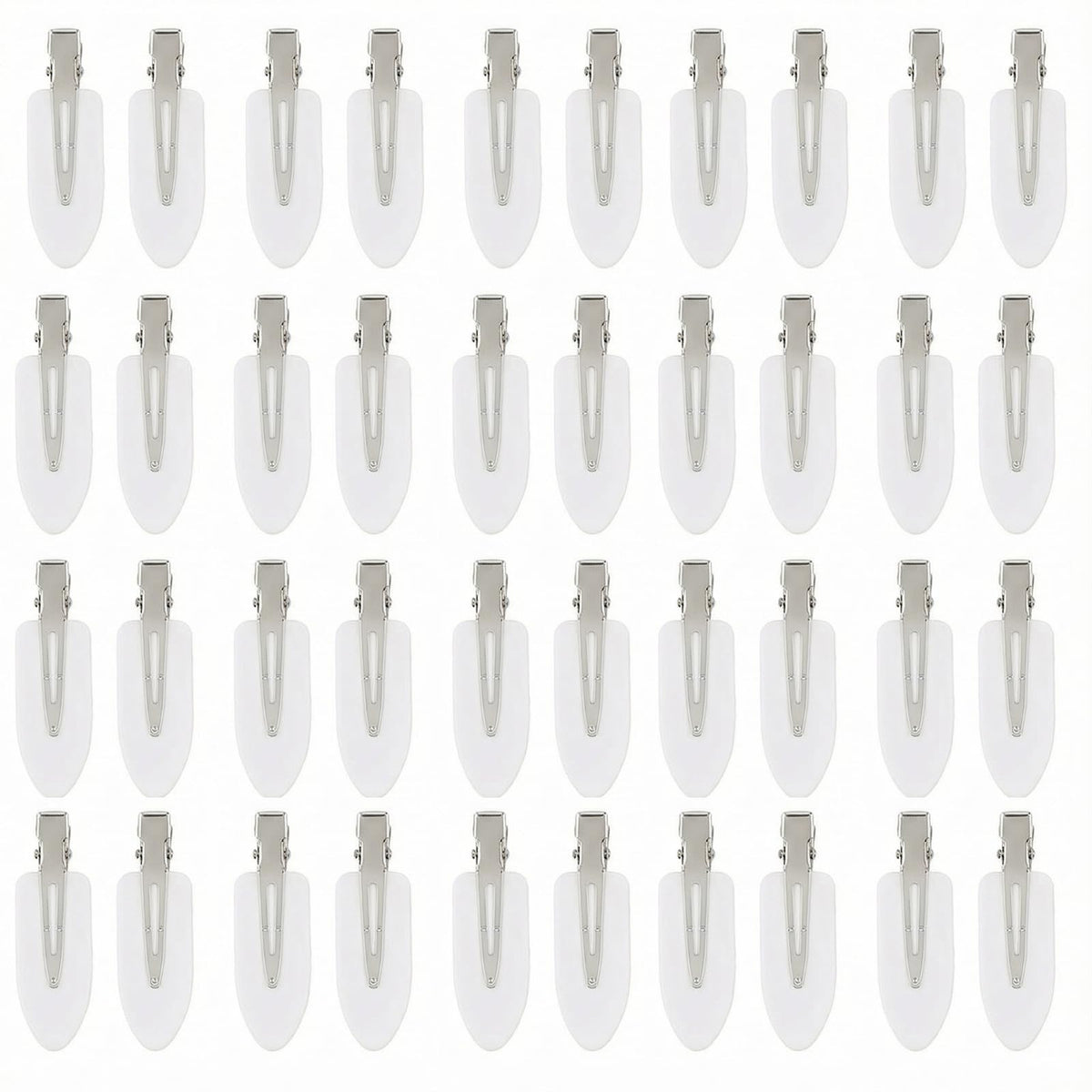 Eswala no-crease hair clip in white multicolor for makeup application and bangs.