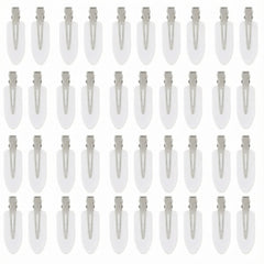 Eswala no-crease hair clip in white multicolor for makeup application and bangs.