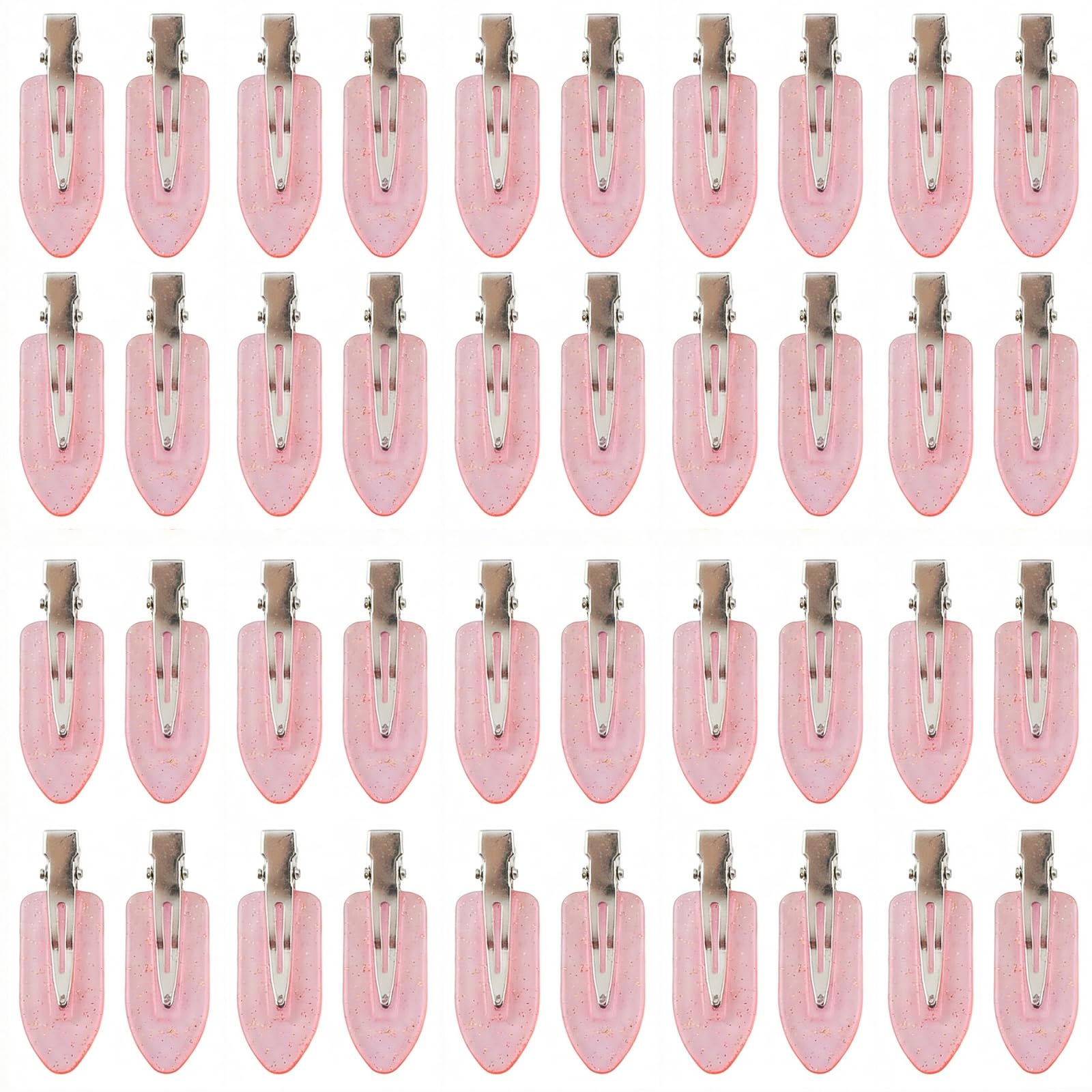 Eswala no-crease hair clips for makeup application in pink translucent design