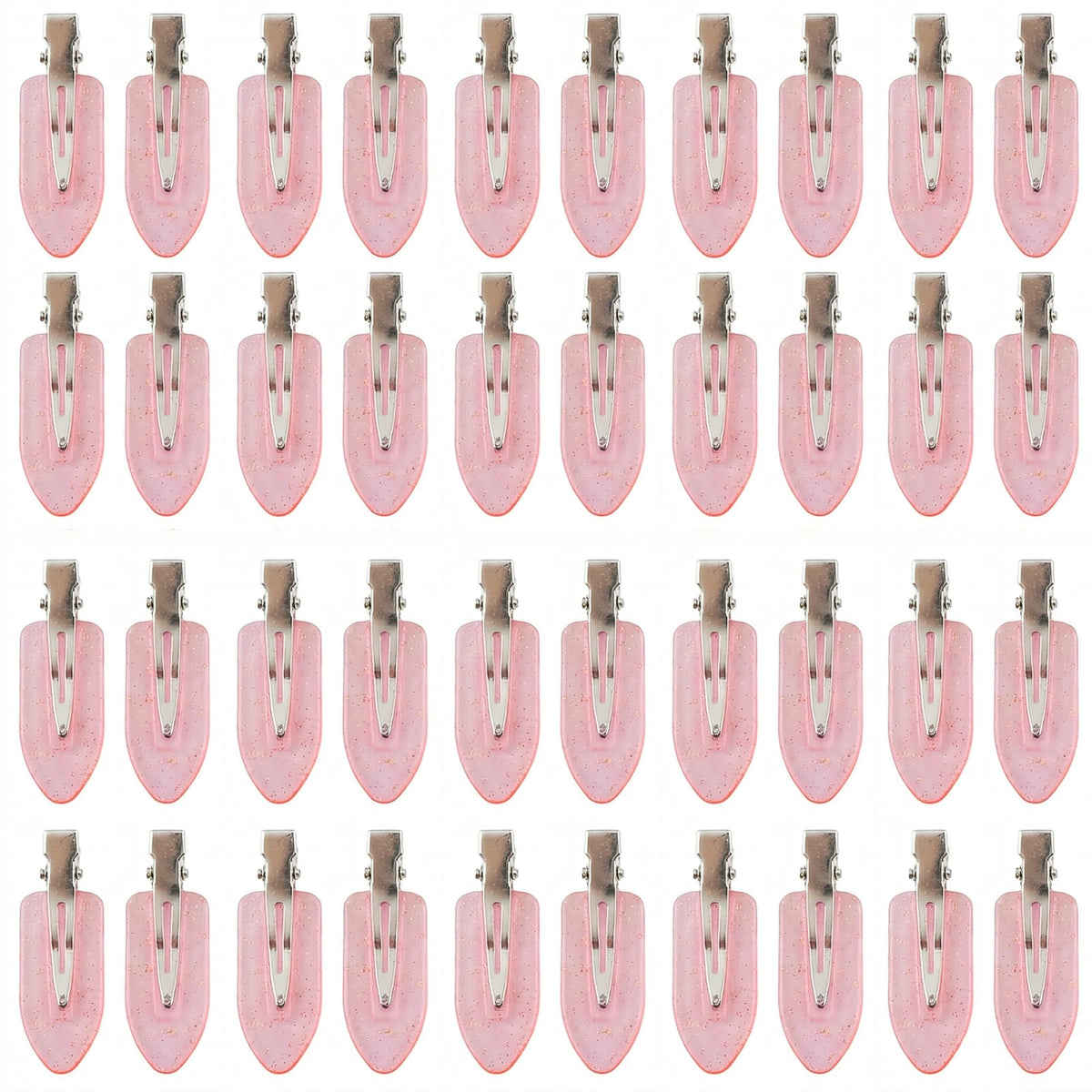 Eswala no-crease hair clips for makeup application in pink translucent design