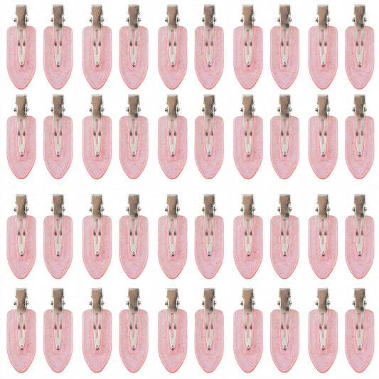Eswala no-crease hair clips for makeup application in pink translucent design