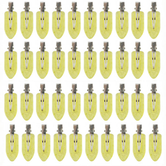Eswala no-crease hair clips bulk pack in translucent yellow, ideal for makeup application.