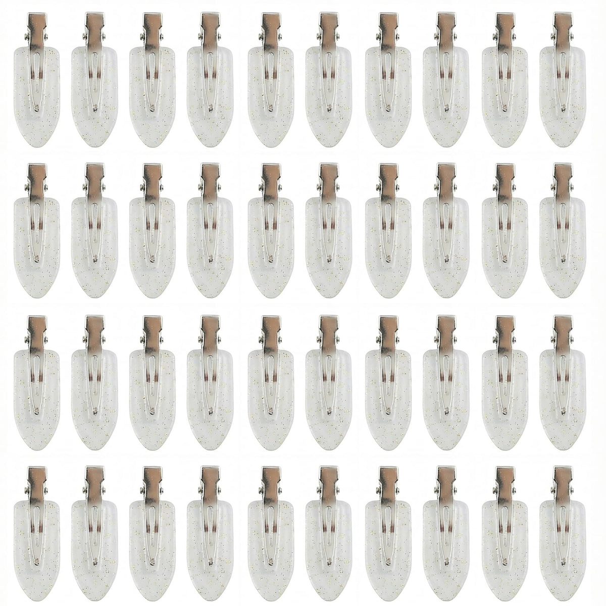 Eswala no-crease clips with flat surface prevent dents during styling.