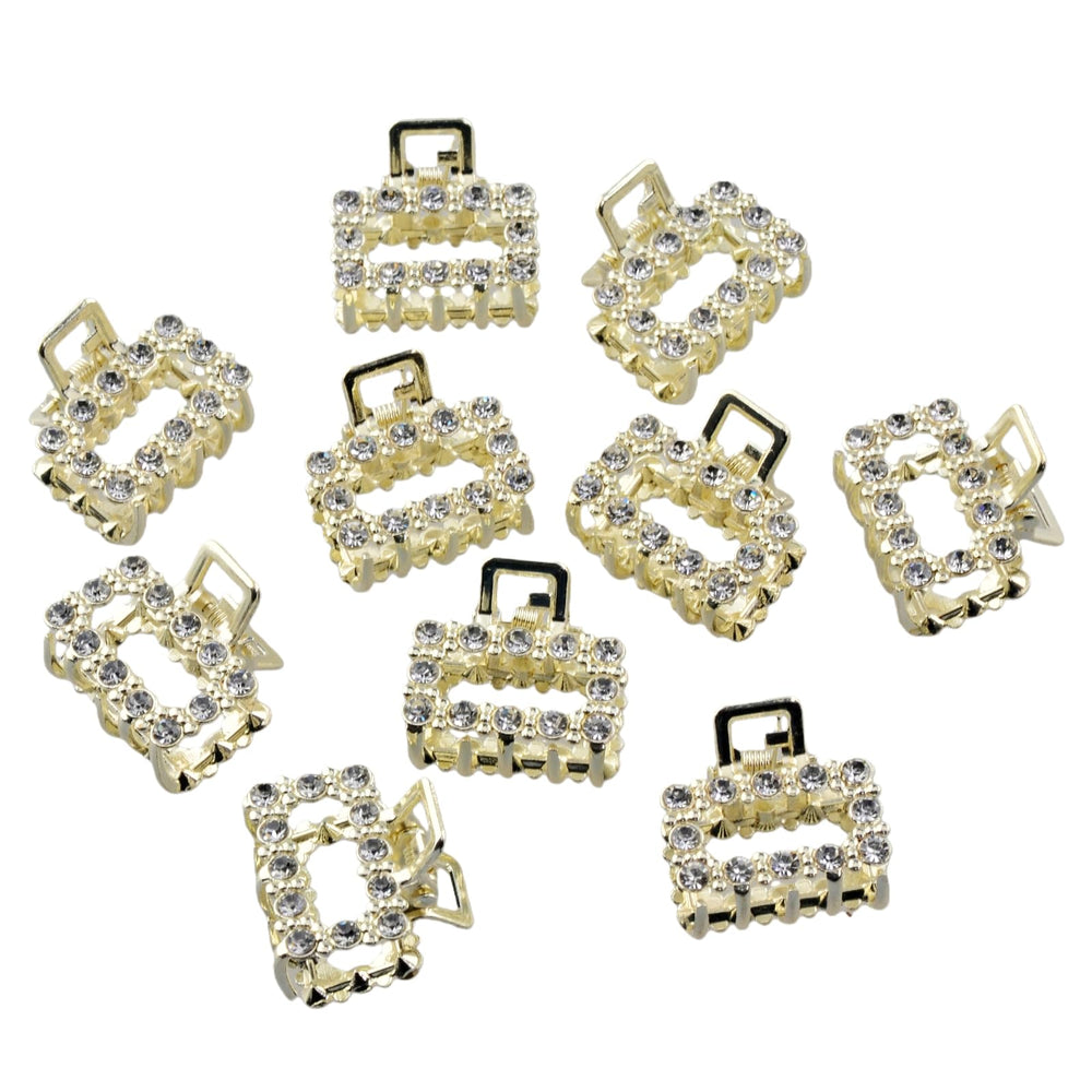 Eswala small gold hair clip with rhinestone adds subtle daily sparkle