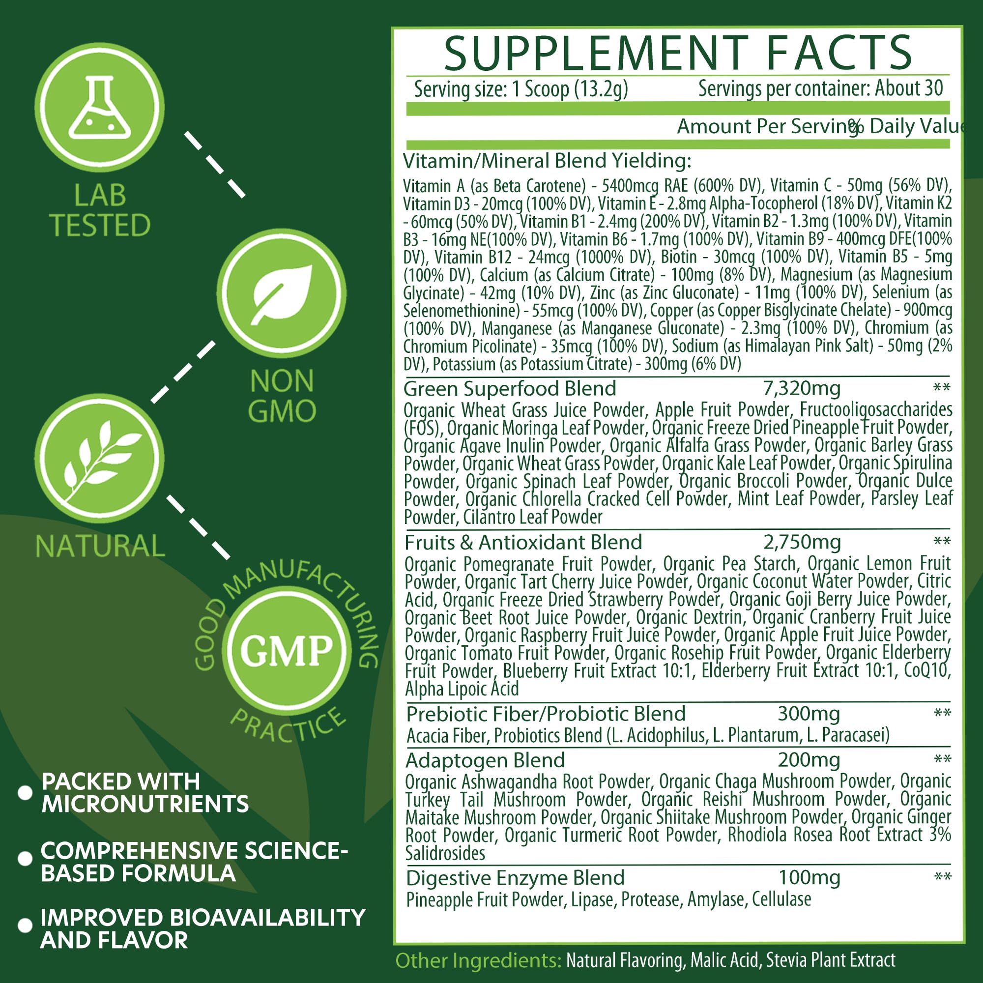 Active lifestyle scene featuring ETANATURE Greens Powder