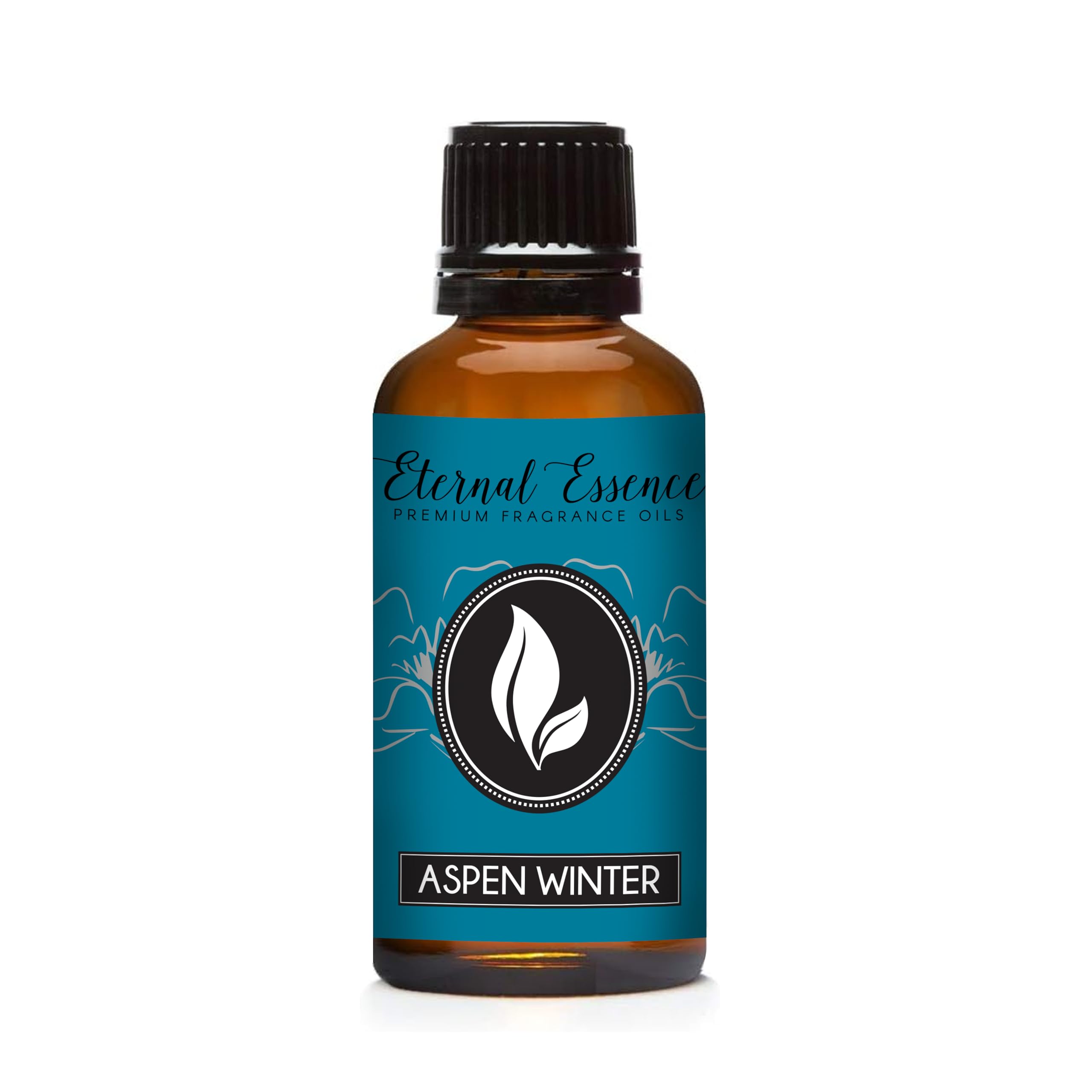 Aspen Winter 30ml amber glass fragrance oil bottle with dropper