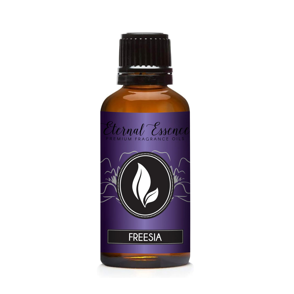 30ml amber glass bottle of Eternal Essence Freesia fragrance oil