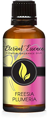 Amber glass 30ml Freesia Plumeria fragrance oil bottle with black cap and dropper