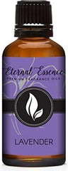 Amber glass bottle of Eternal Essence Lavender 30ml with dropper cap