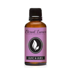 Lilac & Lilies 30ml fragrance oil bottle – front view