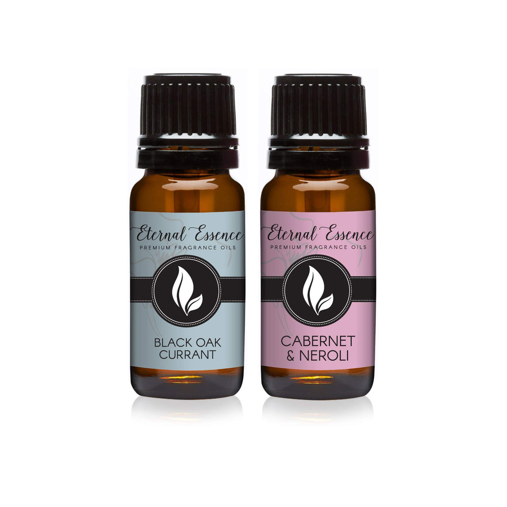 Two 10ml Eternal Essence Oils bottles featuring Black Oak Currant scent