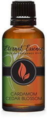 Cardamom Cedar Blossom fragrance oil in 30ml amber bottle with dropper