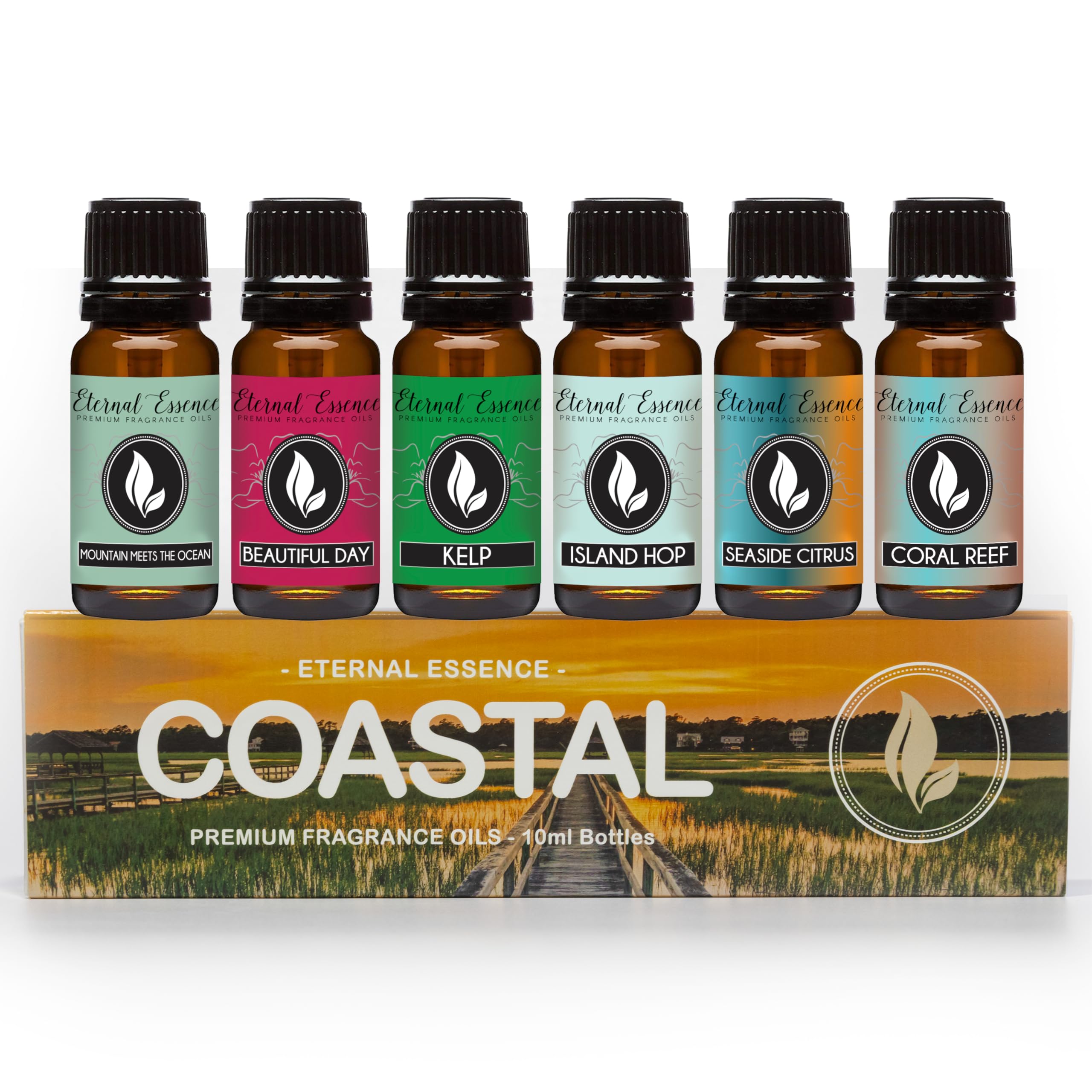 Group shot of Eternal Essence Oils Coastal Set of 6 - 10ml each