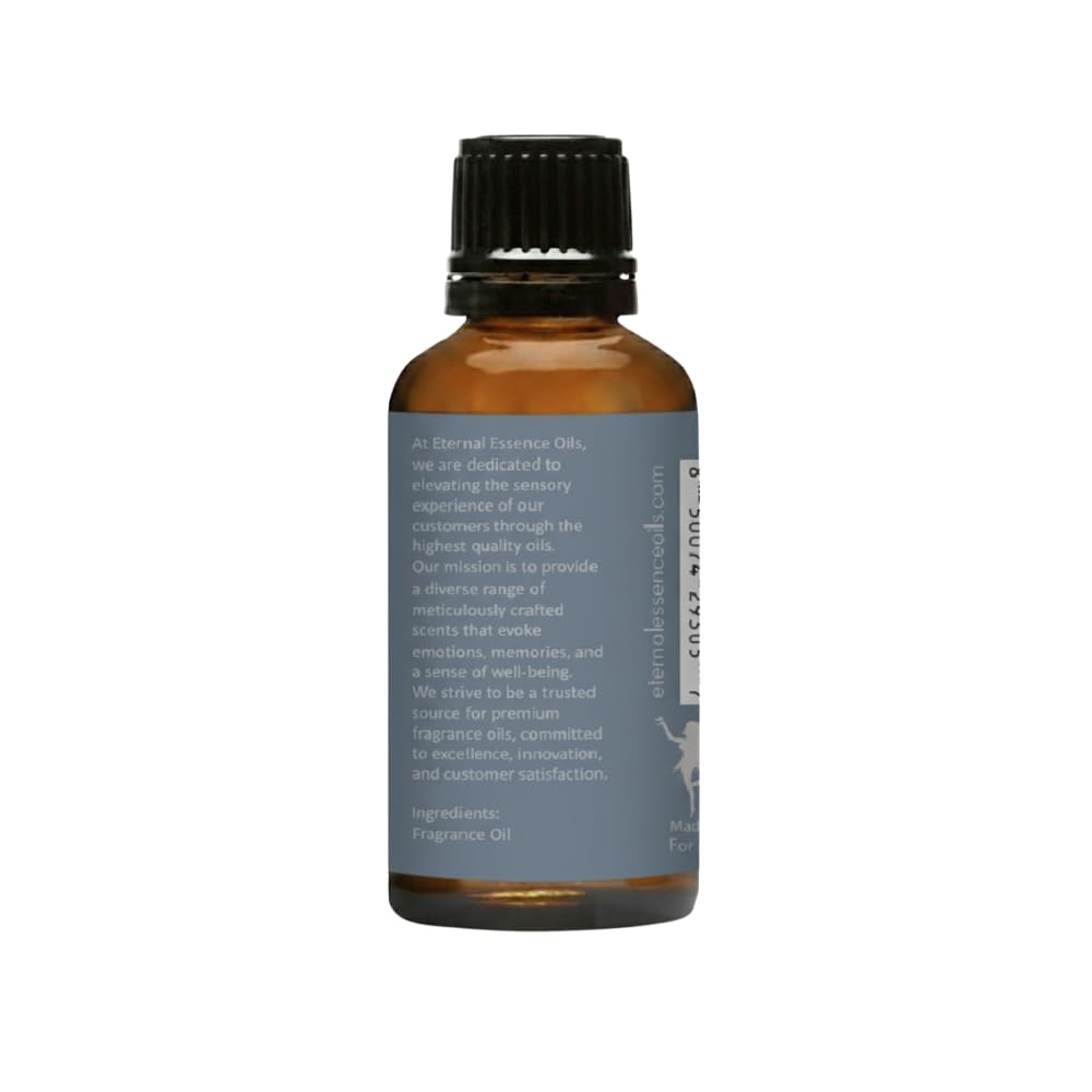 Packaging for Eternal Essence Oils Dry Gin & Cypress fragrance oil with amber bottle