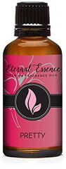 Amber glass 30ml bottle with black cap and dropper insert for Eternal Essence Oils Pretty
