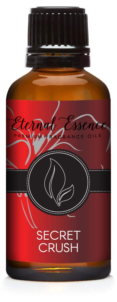 Amber glass 30ml bottle with black cap for Eternal Essence Oils Secret Crush fragrance