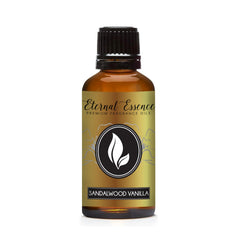 Eternal Essence Oils Sandalwood Vanilla 30ml amber glass bottle with dropper
