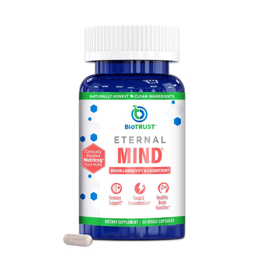 BioTrust Eternal Mind supplement bottle and box