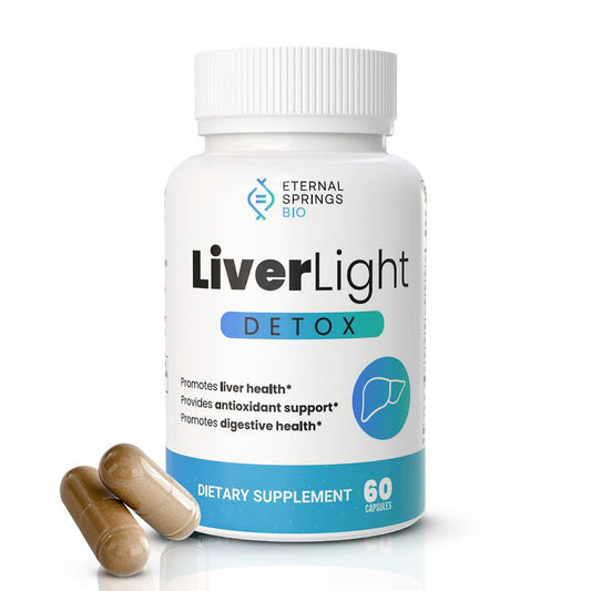 Bottle label of Eternal Springs Bio LiverLight Detox