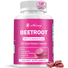 Etheray Beetroot Capsules bottle with 120-count label